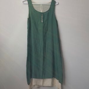 NWOT-GREEN sleeveless long tunic